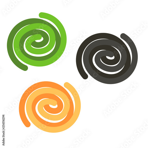 Сolored tagliatelle nests flat icon vector isolated