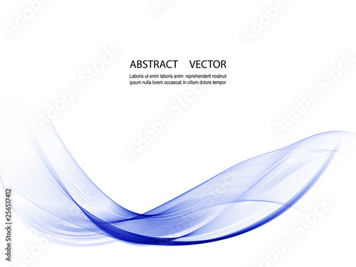 Abstract blue wave vector background for brochure, website, flyer design. Blue smoke wave.