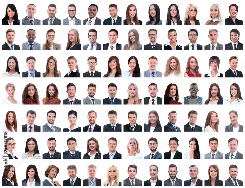 portraits of successful employees isolated on a white portraits of successful employees isolated on a white