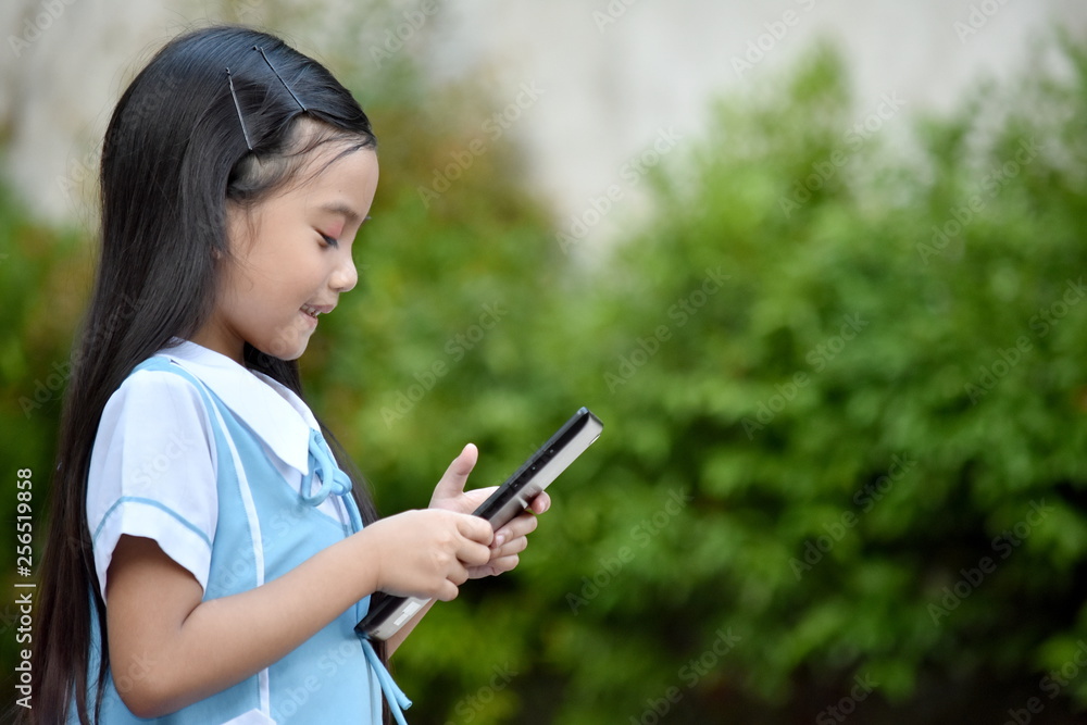 Beautiful Female Student Wearing School Uniform With Tablet Beautiful Female Student Wearing School Uniform With Tablet