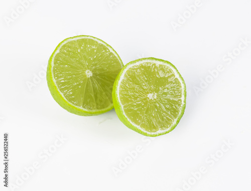 a slice of lime, isolated on white background