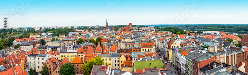 Aerial panorama of Old Town in Torun, Poland