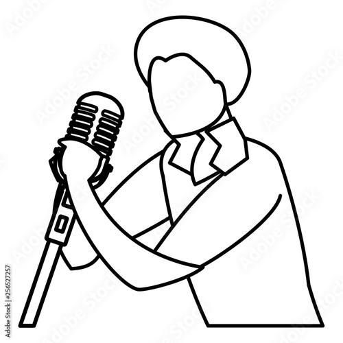 singer with microphone character