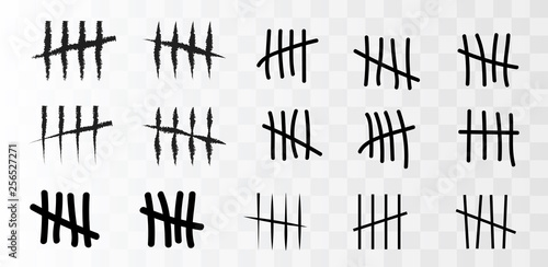 Tally marks on the wall