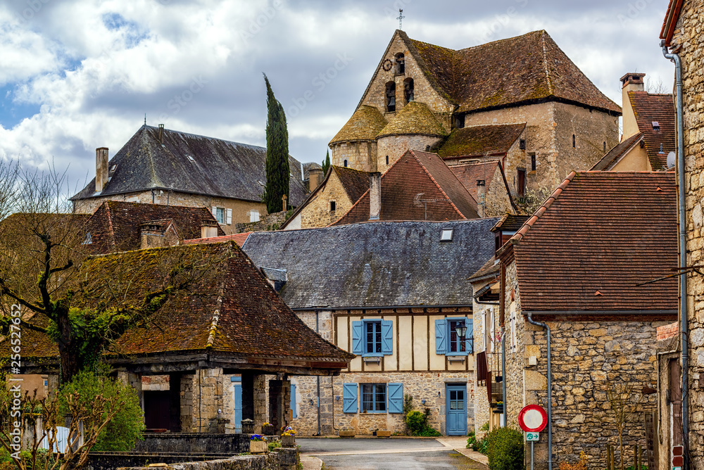 Naklejka premium Creysse, a typical french village in Haut Quercy, Lot department, Martel, France