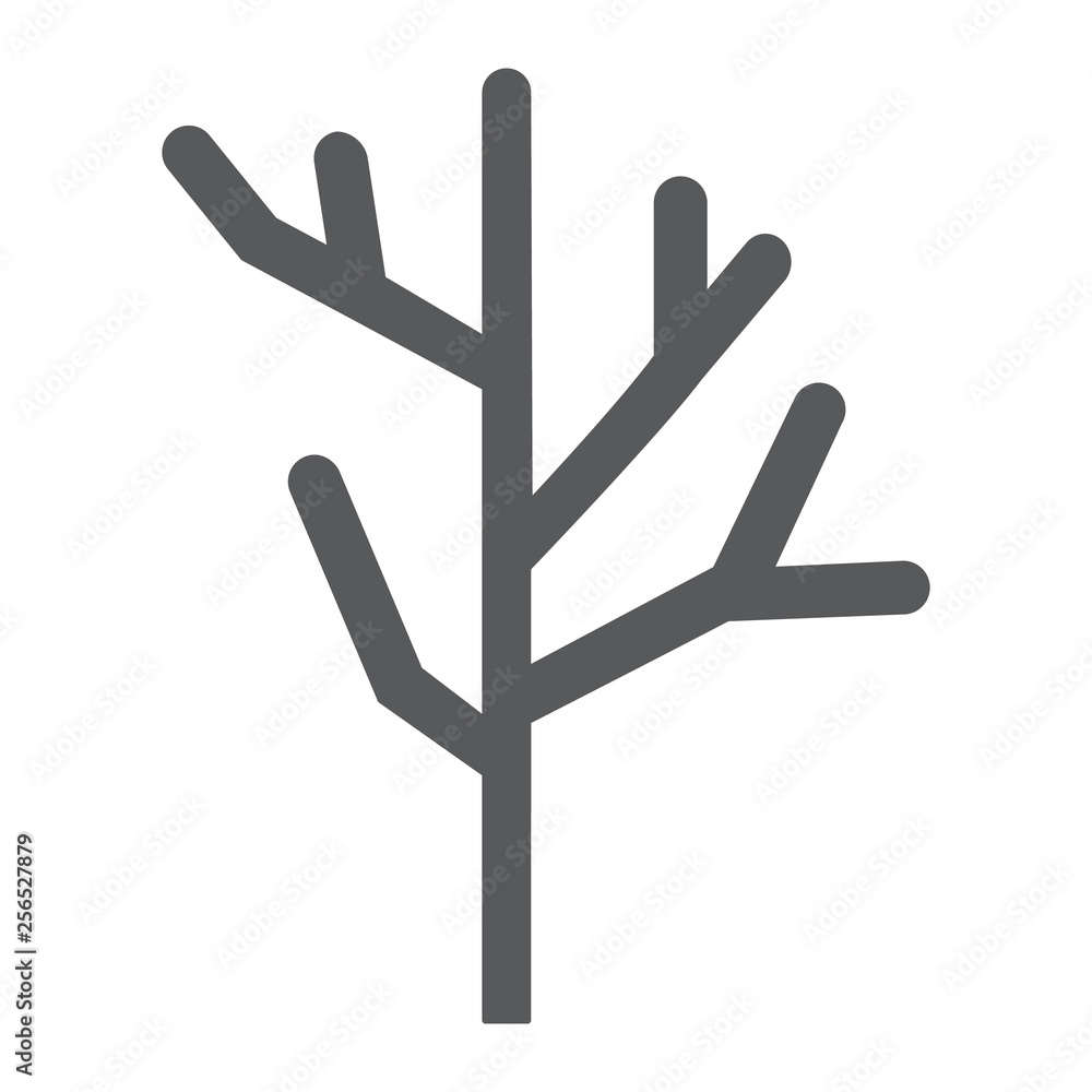 Dry wood glyph icon, tree and lumber, branch sign, vector graphics, a solid pattern on a white background. Dry wood glyph icon, tree and lumber, branch sign, vector graphics, a solid pattern on a white background.