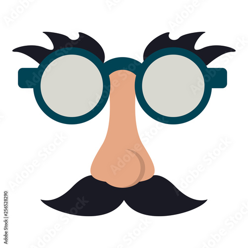 Glasses and mustache with nose joke