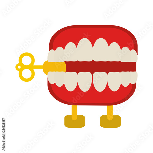 Joke teeth box cartoon isolated