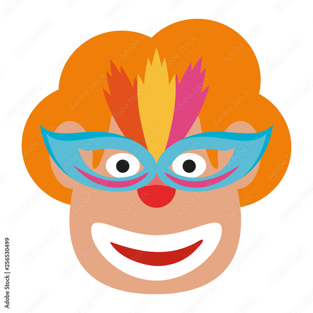 Clown face with mask cartoon Clown face with mask cartoon