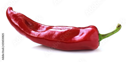 Red pepper isolated on white background. Chili pepper.