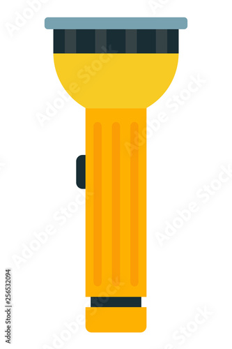 Yellow flashlight vector flat isolated