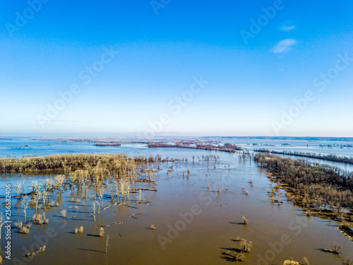 Flooding along the Missiouri river in Nebraska 2019