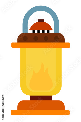 Kerosene lamp vector flat isolated