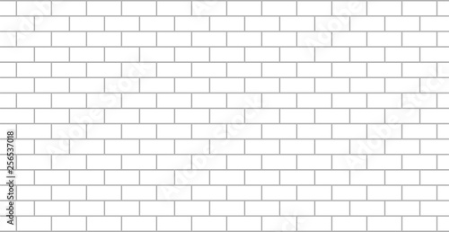 White brick wall flat isolated