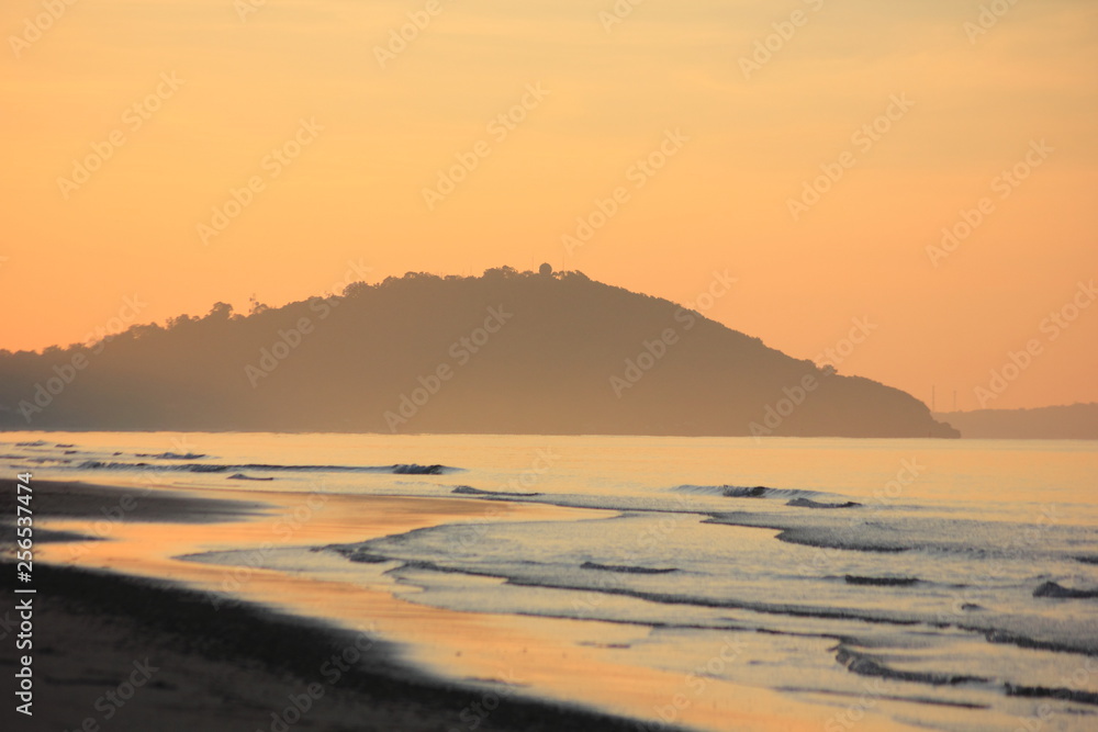 Sunset on the beach,Sea in the morning.From Thailand.