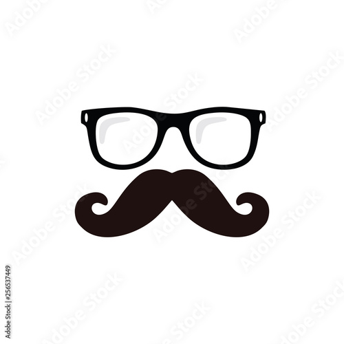 mustache background with hipster glasses