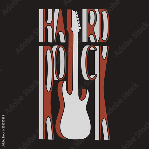 Hard Rock graphic design for t-shirts or roasters, etc., typographic emblem. Vector image.