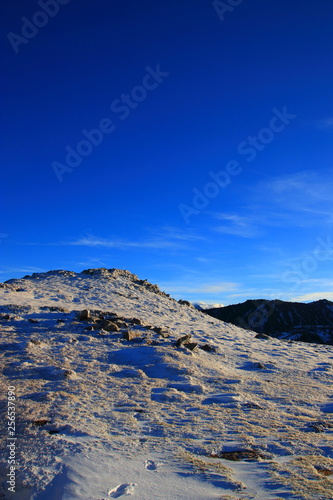 Snowy mountain in Pyrenean, Ariege in the southern of France