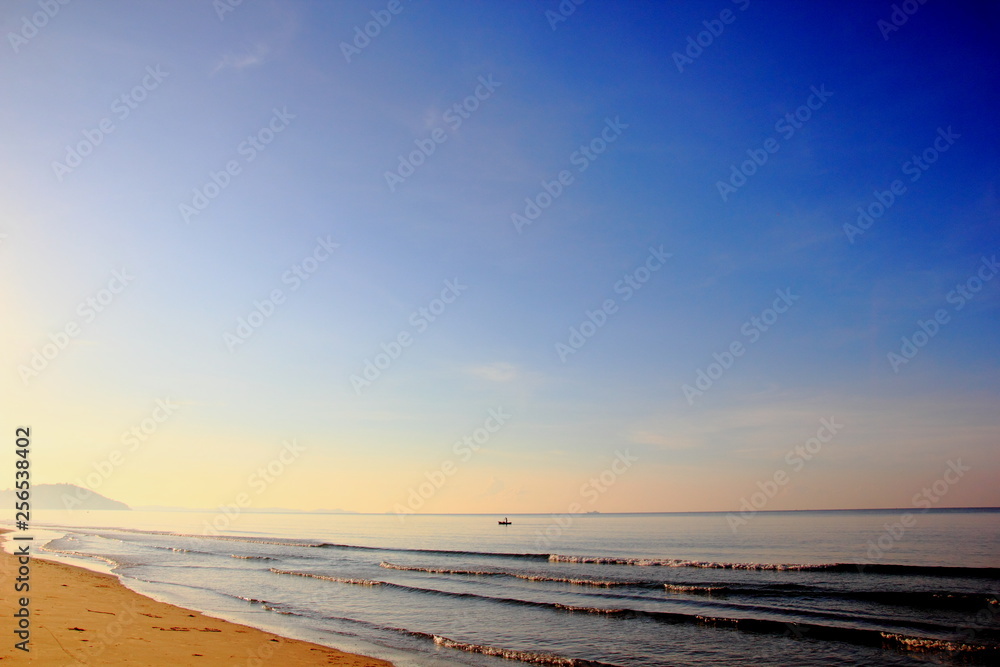 Sea or beach with clear blue sky in the morning,for background. Sea or beach with clear blue sky in the morning,for background.