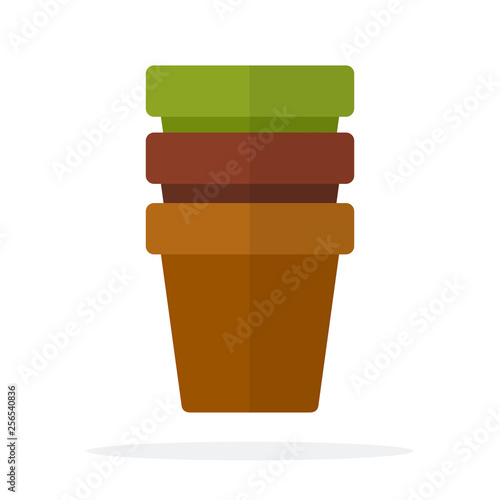 Tower of ceramic flower pots