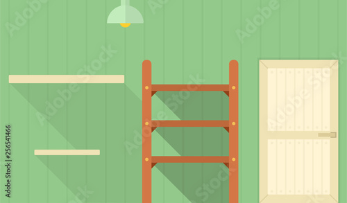 Store room interior flat isolated