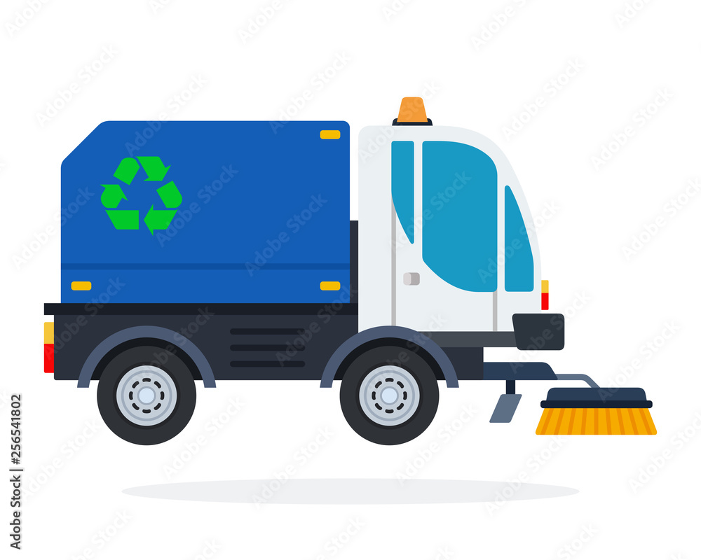Street sweeper vector flat isolated Street sweeper vector flat isolated