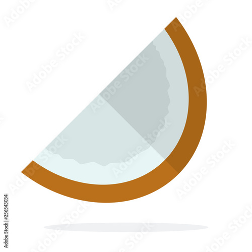 A piece of coconut vector flat isolated