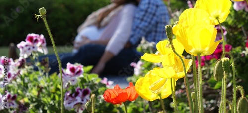 A couple expecting a baby in the Spring.