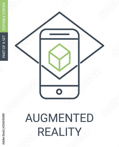 Augmented Reality Outline Icon with Editable Stroke