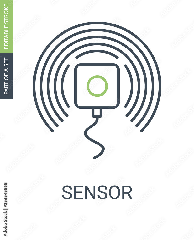 Sensor Vector Outline Icon with Editable Stroke Sensor Vector Outline Icon with Editable Stroke