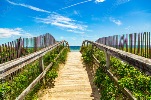 wooden walkway to ocean