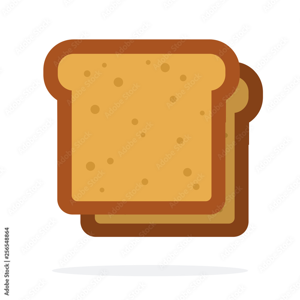 Two slices of white bread vector flat isolated Two slices of white bread vector flat isolated