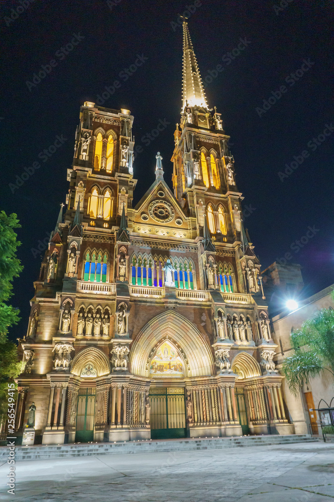 Illuminated Scene view of Iglesia del Sagrado Corazón (also Iglesia de Los  Capuchinos), Córdoba, Argentina Stock Photo | Adobe Stock