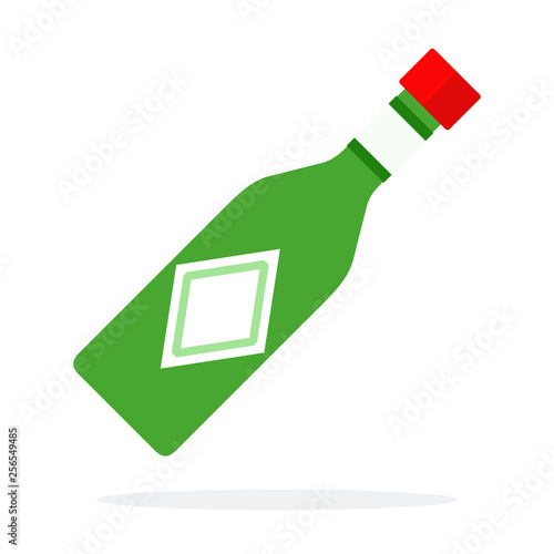 Pesto sauce in a glass bottle vector flat isolated