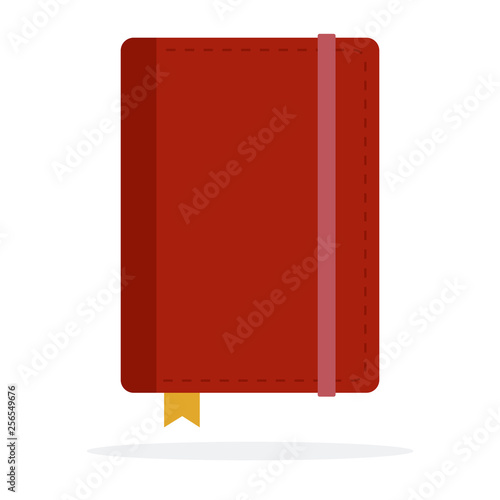 Private diary with a bookmark vector flat isolated