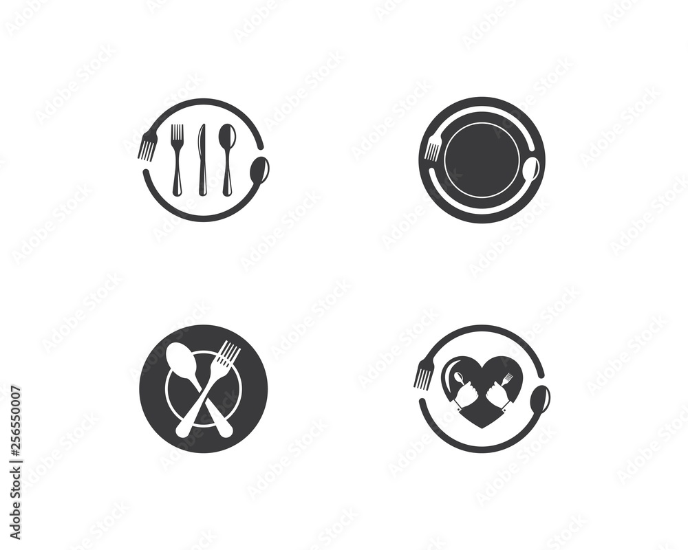 Fototapeta premium fork,spoon logo vector illustration