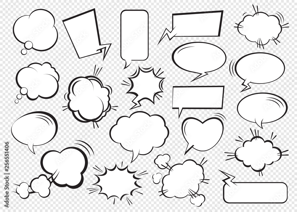 Fototapeta premium Set of comic speech bubbles. Vector Illustration.