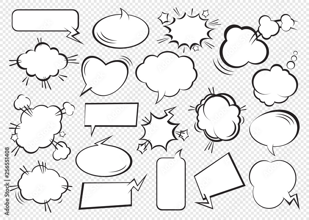 Fototapeta premium Set of comic speech bubbles. Vector Illustration.