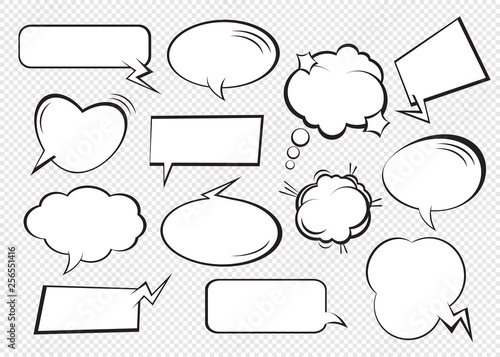 Set of comic speech bubbles. Vector Illustration.
