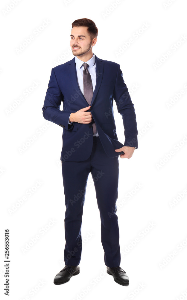 Full length portrait of businessman posing on white background Full length portrait of businessman posing on white background