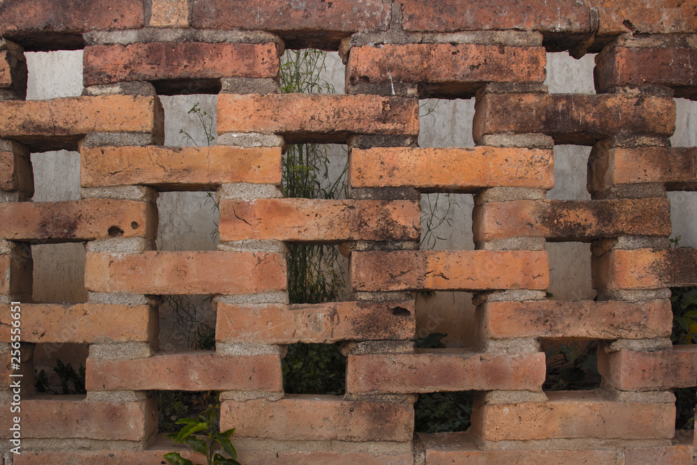 Old fake brick wall from Mexico