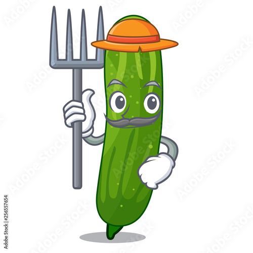 Farmer fresh cucumber in the character bowl
