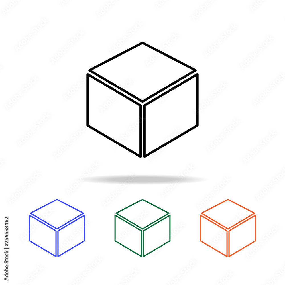 cube in layers icon. Elements of simple web icon in multi color. Premium quality graphic design icon. Simple icon for websites, web design, mobile app, info graphics