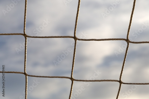 Close-up of a soccer goal