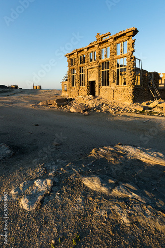 Building in a Ghost town in namibia. photo