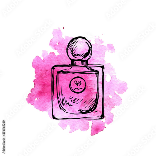 vector drawing perfume bottle