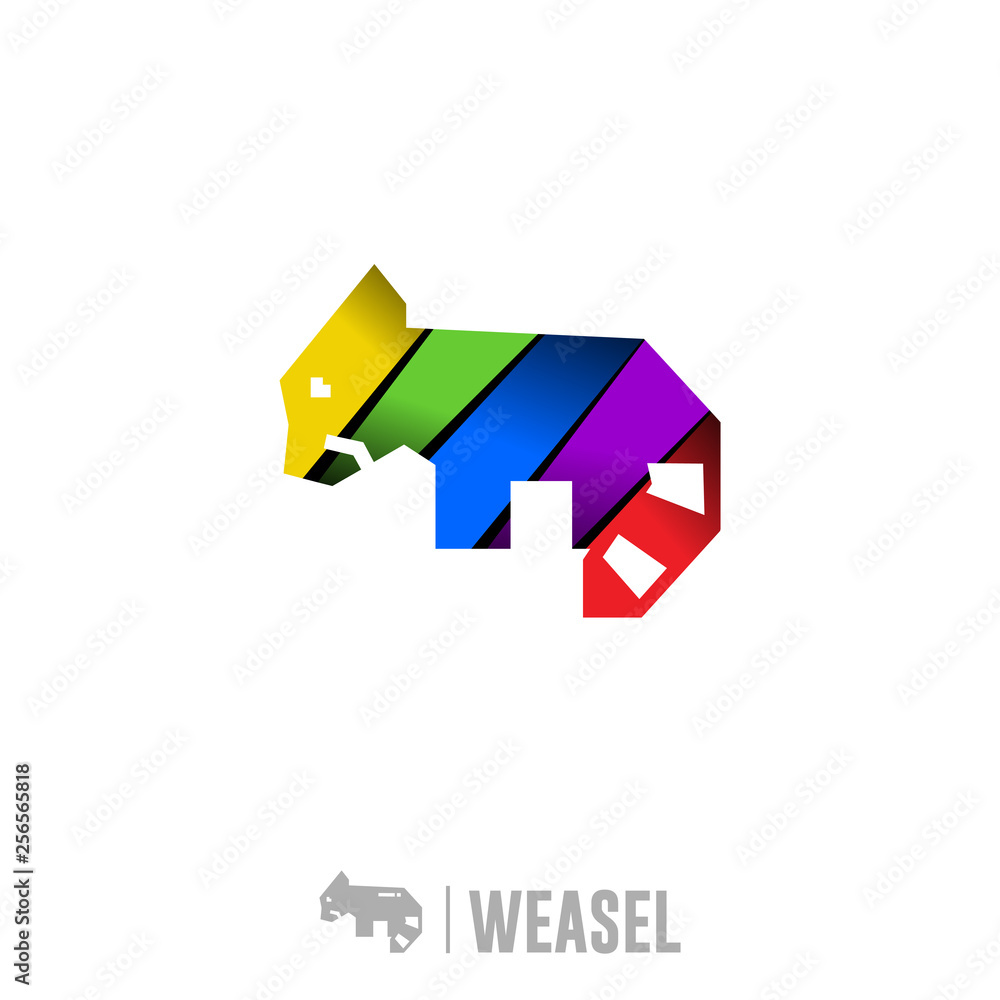 Weasel Logo. Colorful Gradient Logo Design Weasel Logo. Colorful Gradient Logo Design