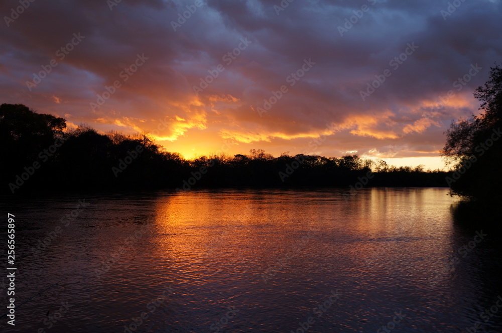 Sunset on the river Sunset on the river