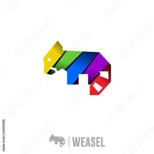 Weasel Logo. Colorful Gradient Logo Design