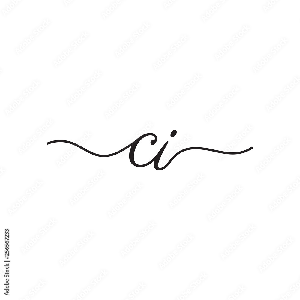 initials handwriting letters vector logo